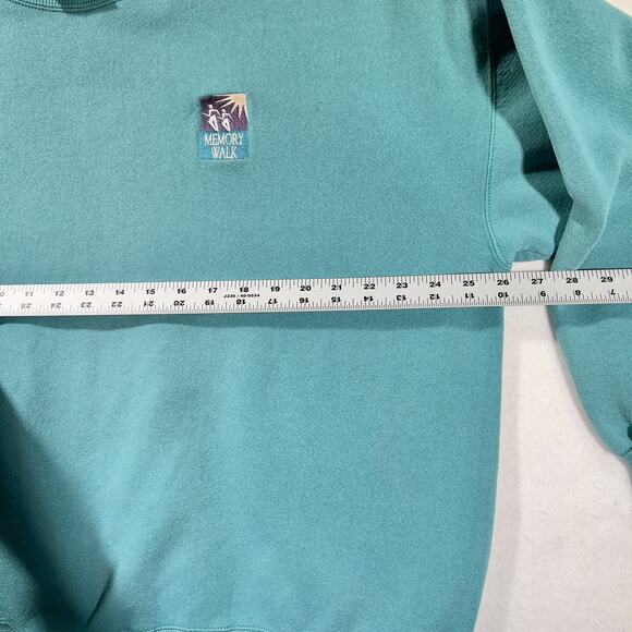 Hanes Heavyweight Sweatshirt Unisex XL Memory Walk Logo On Front Green Fleece - Picture 6 of 9